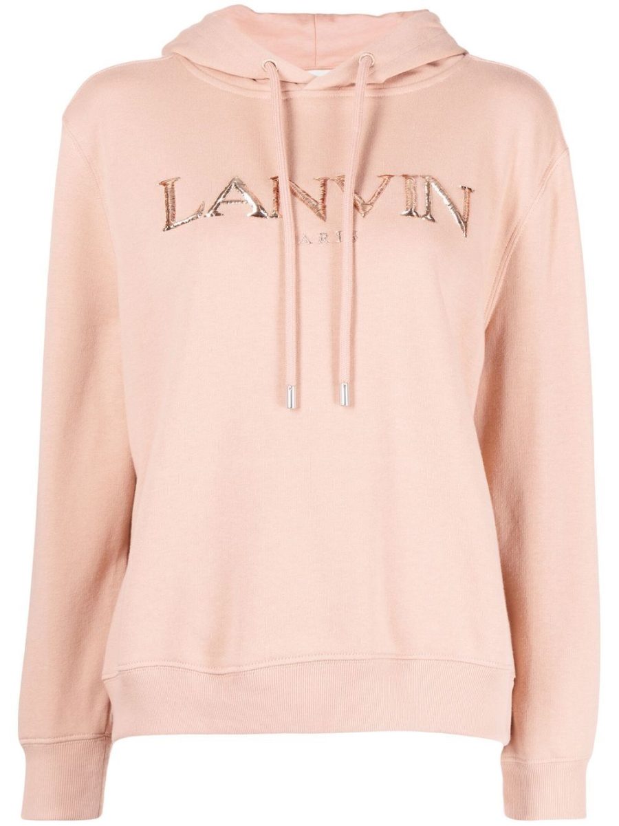 LANVIN WOMEN Embroidered Hoodie Pink Ivory