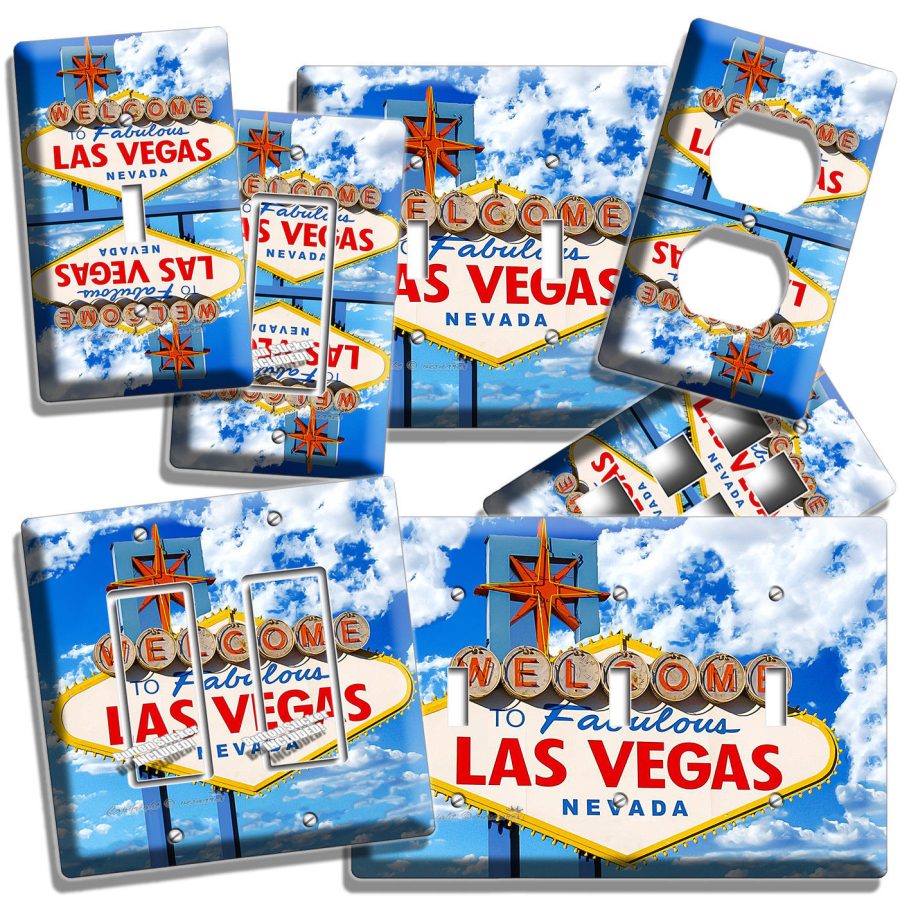 LAS VEGAS NEVADA CASINO WELCOME SIGN LIGHT SWITCH OUTLET WALL PLATES HOME DECOR