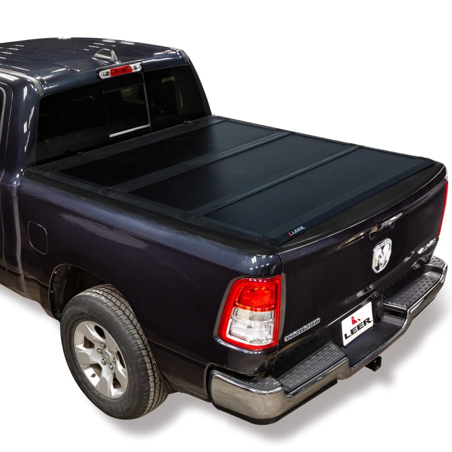 LEER 631117 HF350M Tri-Folding Truck Bed Tonneau Cover, Fits Dodge Ram 1500 Crew Cab and Ram Classic, Years 2009-2018 and 2019, 57 INCH Truck Bed, Black