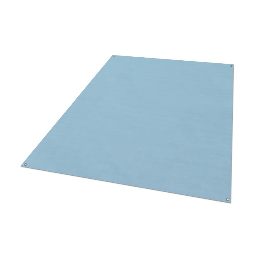 LIPPERT 2022115659 6FT x 9FT Blue All-Weather Outdoor Patio Rug for RVs and Campers with Polyvinyl Fabric, Tight Weave, Finished Edges, Reinforced Corners, Resistant to Fading