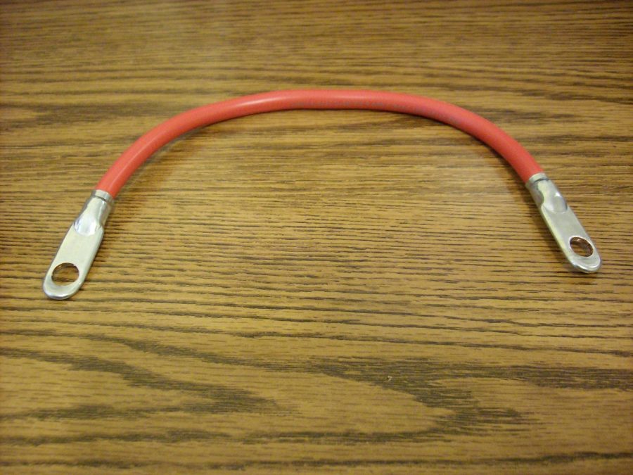 Lawn mower positive battery cable 12" long red