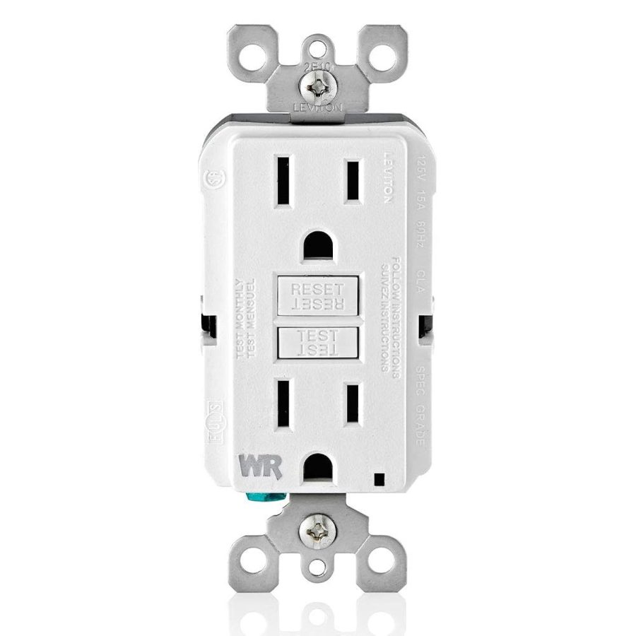 Leviton GFWR1-W Self-Test SmartlockPro Slim GFCI Weather-Resistant Receptacle wi