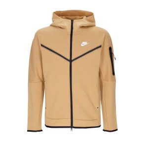 Lightweight Sweatshirt with Zip Hood for Men Sportswear Tech Fleece Hoodie Elemental Gold/sail