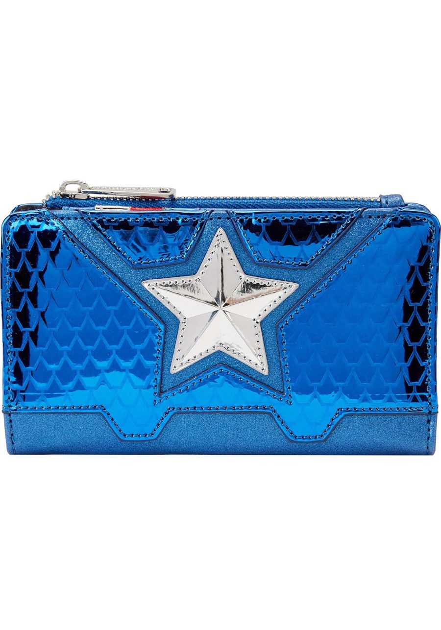 Loungefly Marvel Shine Captain America Flap Wallet