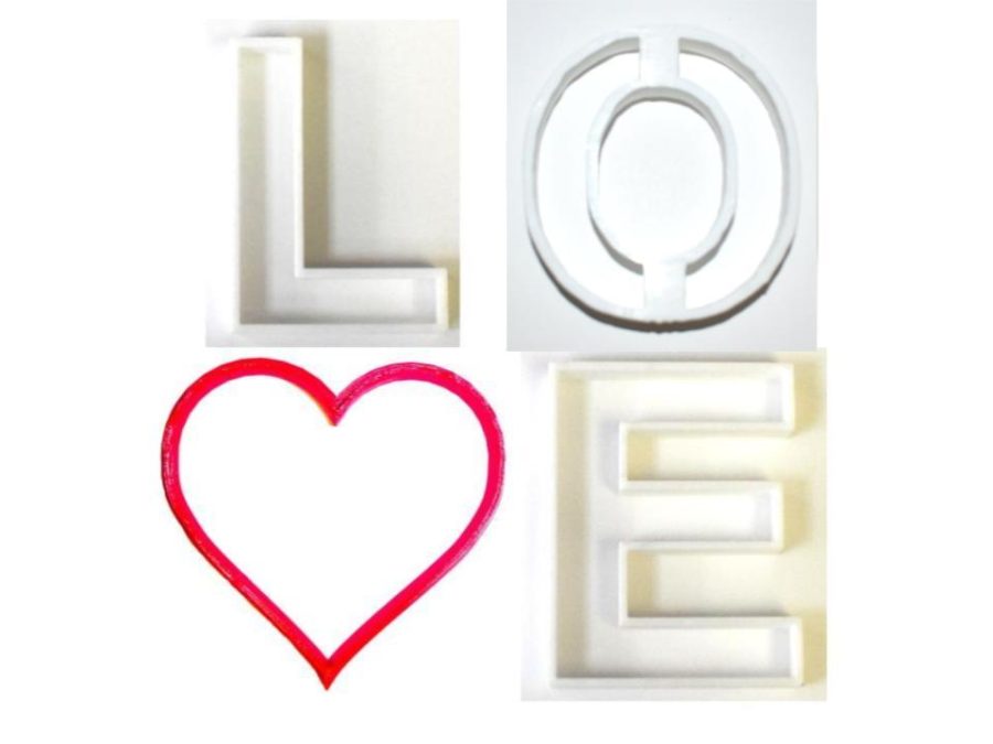 Love L O Heart E Valentines Anniversary Set Of 4 Cookie Cutters USA PR1192