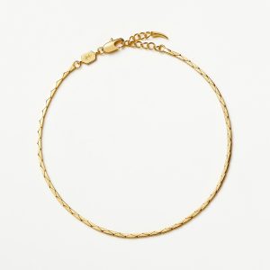 Lucy Williams Cobra Snake Chain Anklet |18k Gold Plated