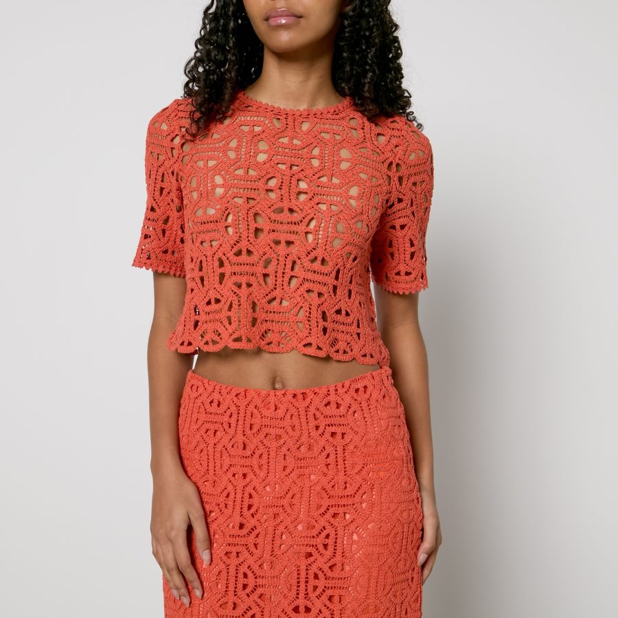 MAX&Co. Morfeo Macramé Cotton-Blend Top - L