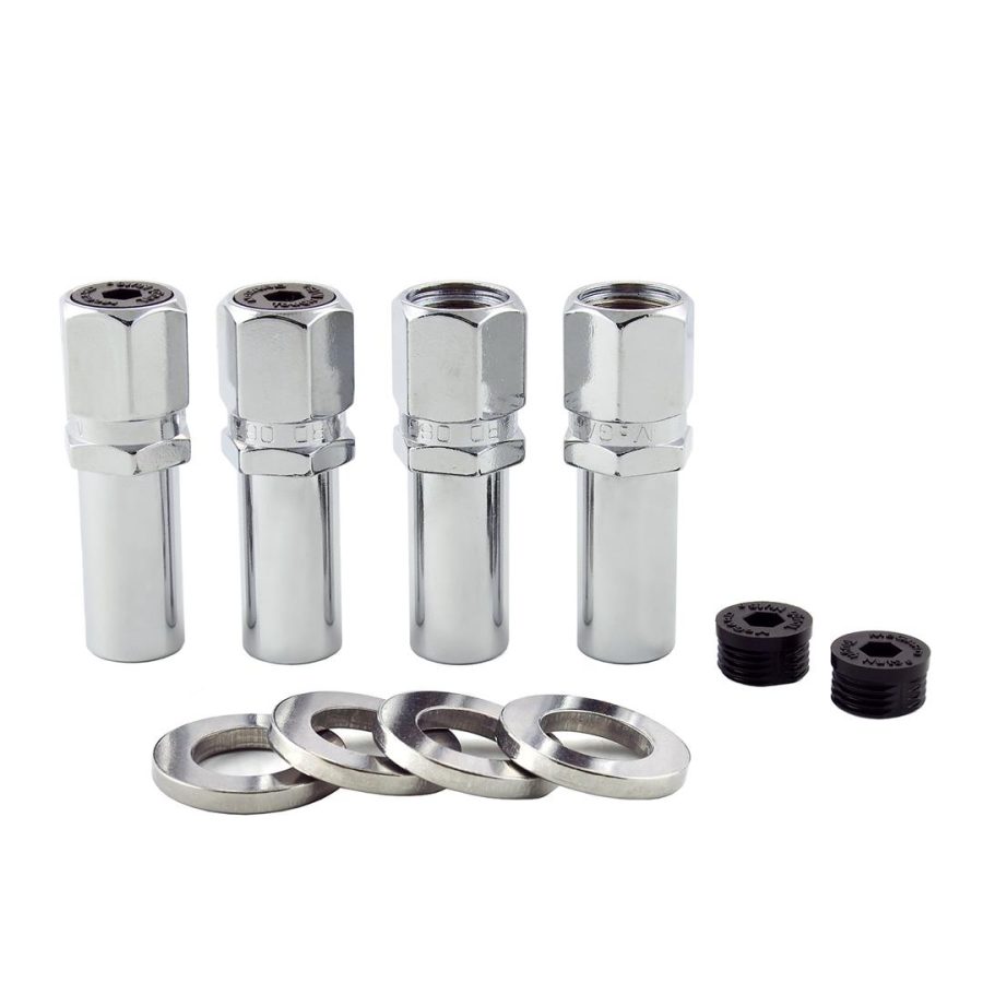 MCGARD 63001 Chrome Racing 1.365 INCH Shank Style Lug Nut Set (7/16 INCH - 20 Thread Size) - Set of 4