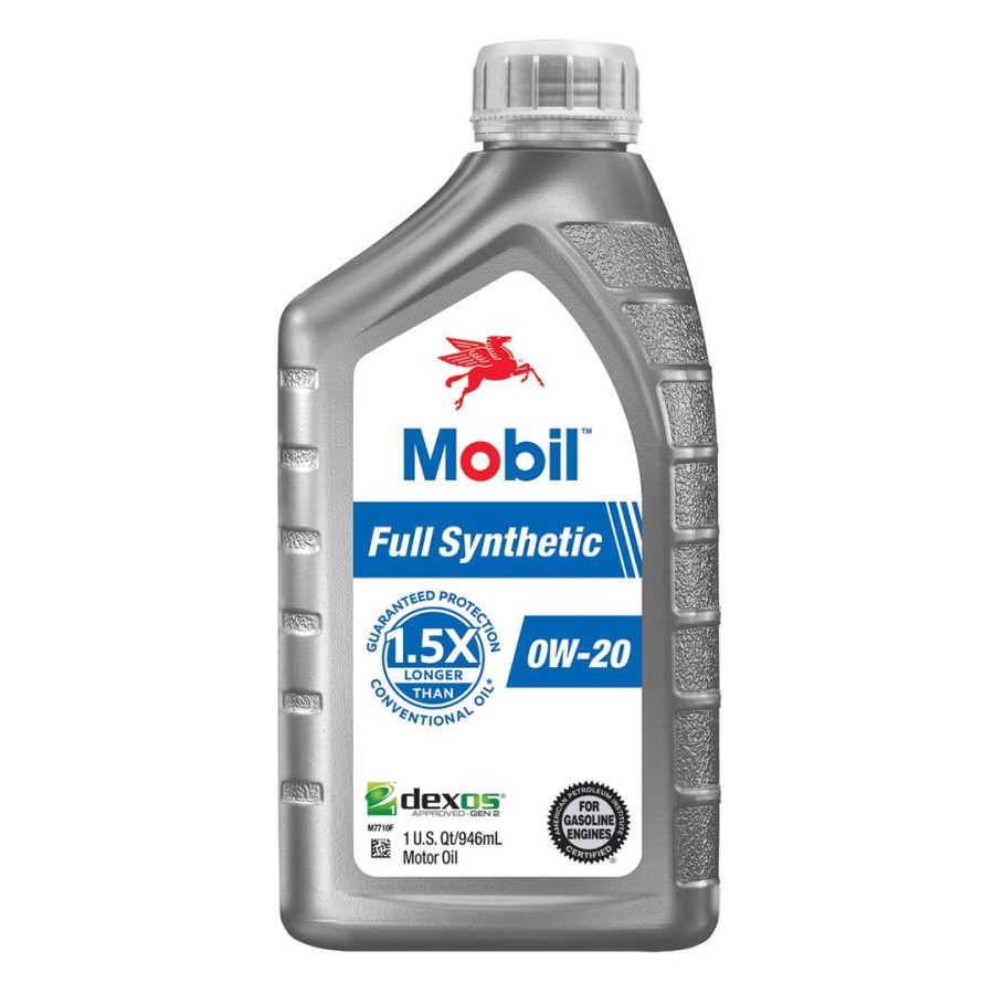 MOBIL 125197 Full Synthetic Motor Oil 0W-20, 1 Quart (Case of 6)