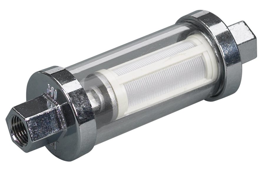 MOELLER 033319-10 Universal Inline Glass View Fuel Filter (3/8 INCH, 5/16 INCH, & 1/4 INCH Barb In Kit)