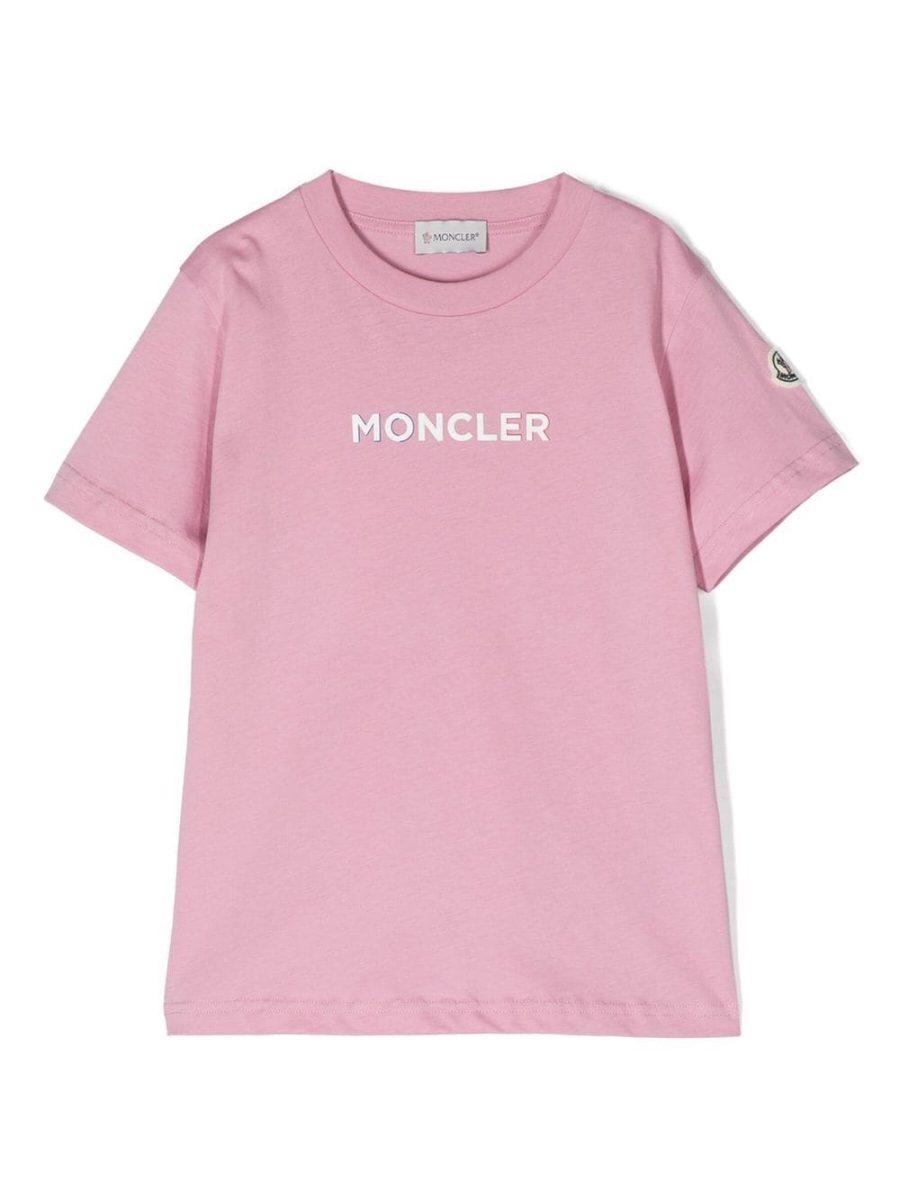 MONCLER KIDS Embossed Logo T-Shirt Pink