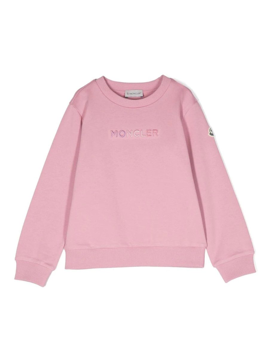 MONCLER KIDS Logo Embossed Sweatshirt Pink