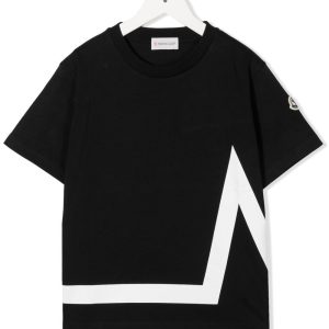 MONCLER KIDS Logo Print Short-Sleeved T-shirt Black