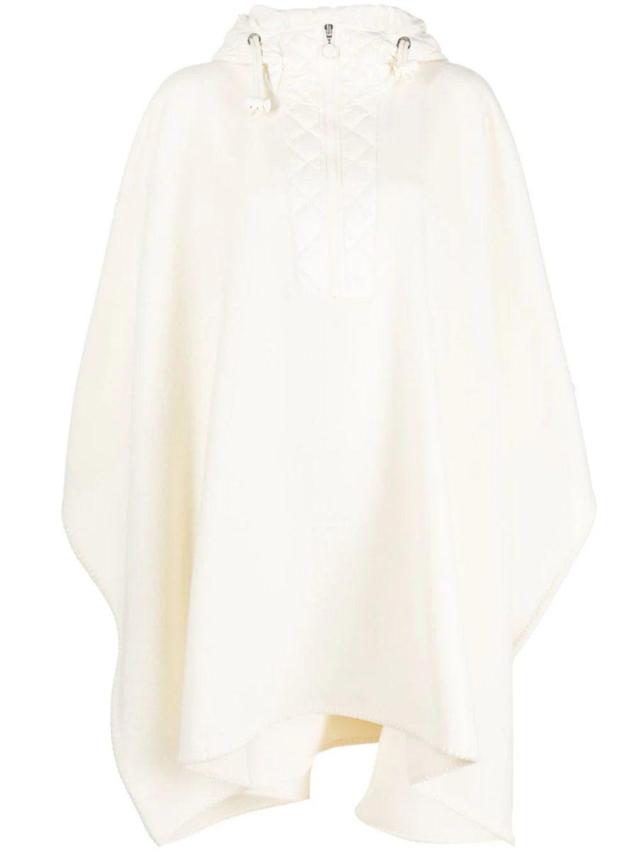 MONCLER WOMEN Wool Cape Cream White