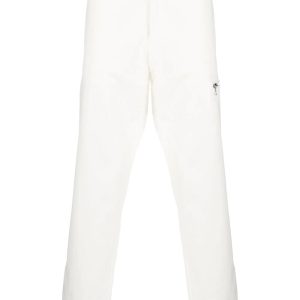 MONCLER Zip Detail Straight Leg Trousers White