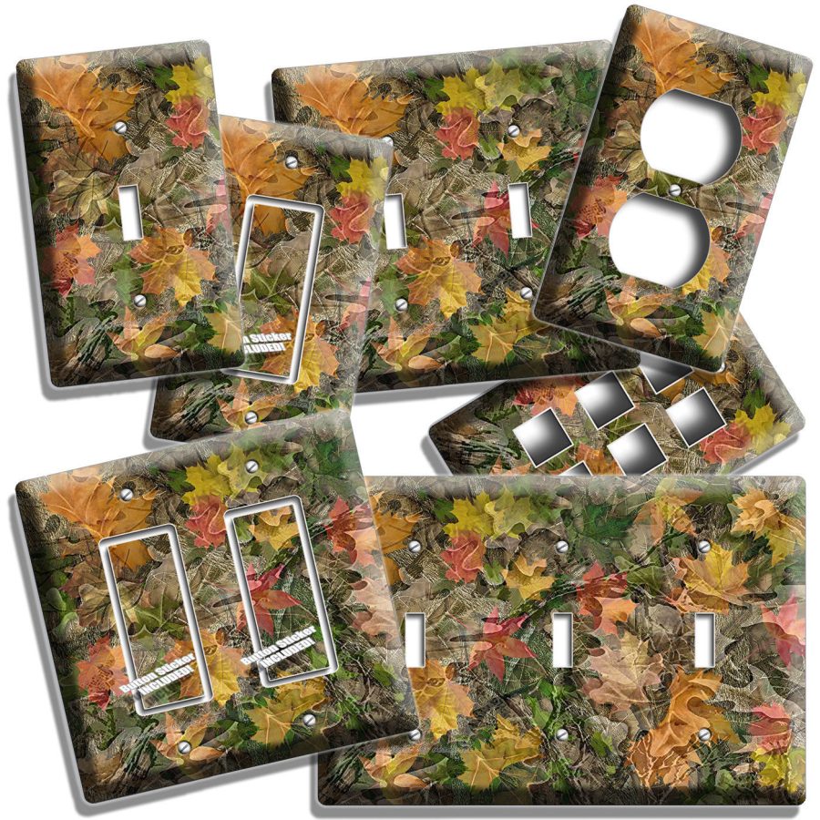 MOSSY TREE OAK LEAVES HUNTER CAMO CAMOUFLAGE LIGHT SWITCH OUTLET WALLPLATE DECOR