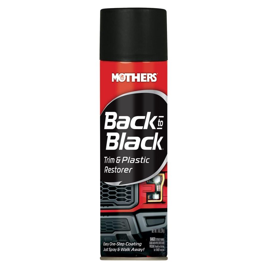 MOTHERS 06110 Back-to-Black Trim & Plastic Restorer Aerosol, 10 oz. (Case of 6)