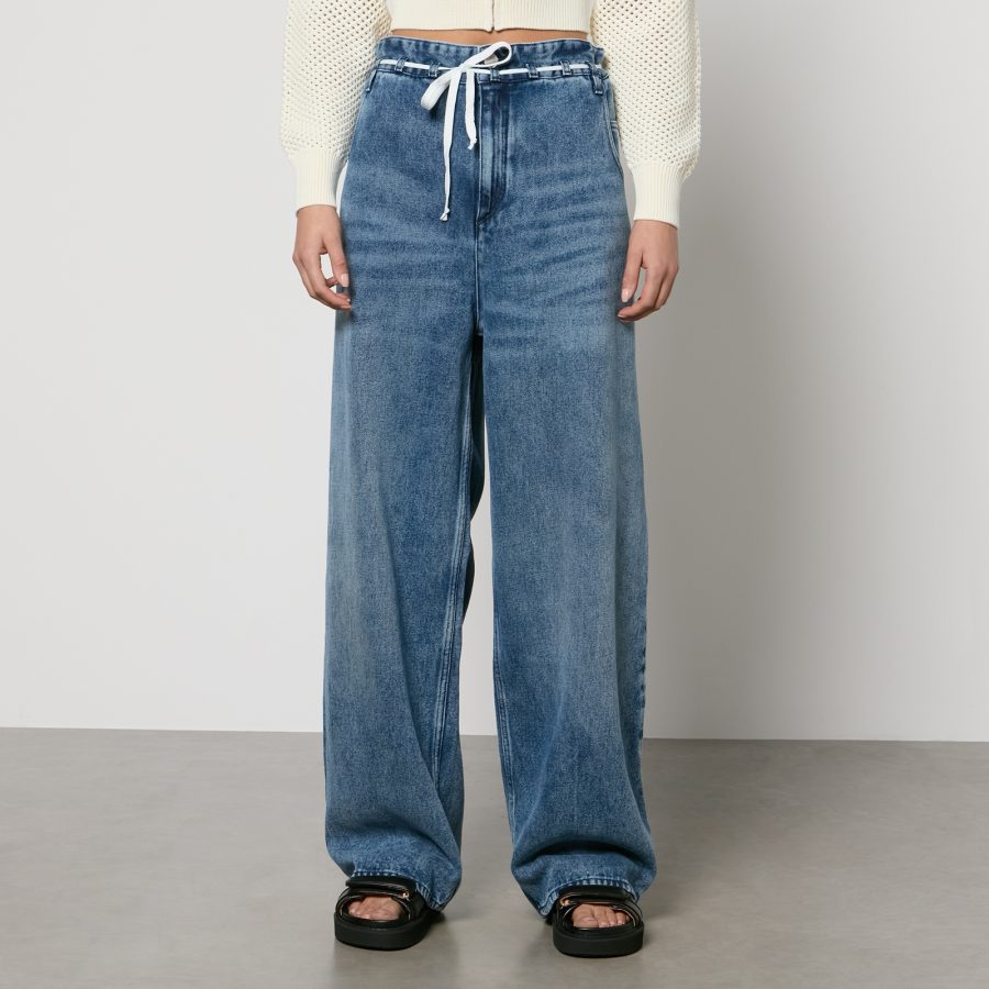 Marant Etoile Jordy Whiskered Denim Wide-Leg Jeans - FR 36/UK 8