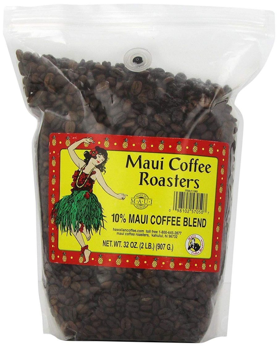 Maui Coffee Roasters Whole Bean Coffee Bulk, Maui Blend, 2-Pound