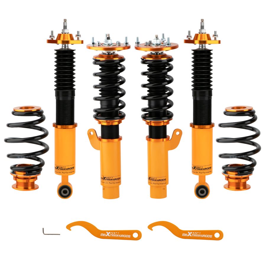 Maxpeedingrods 24 Way Damper Coilover Shock Strut compatible for BMW 3 2-door Convertible (E46) 00-07 lowering kit