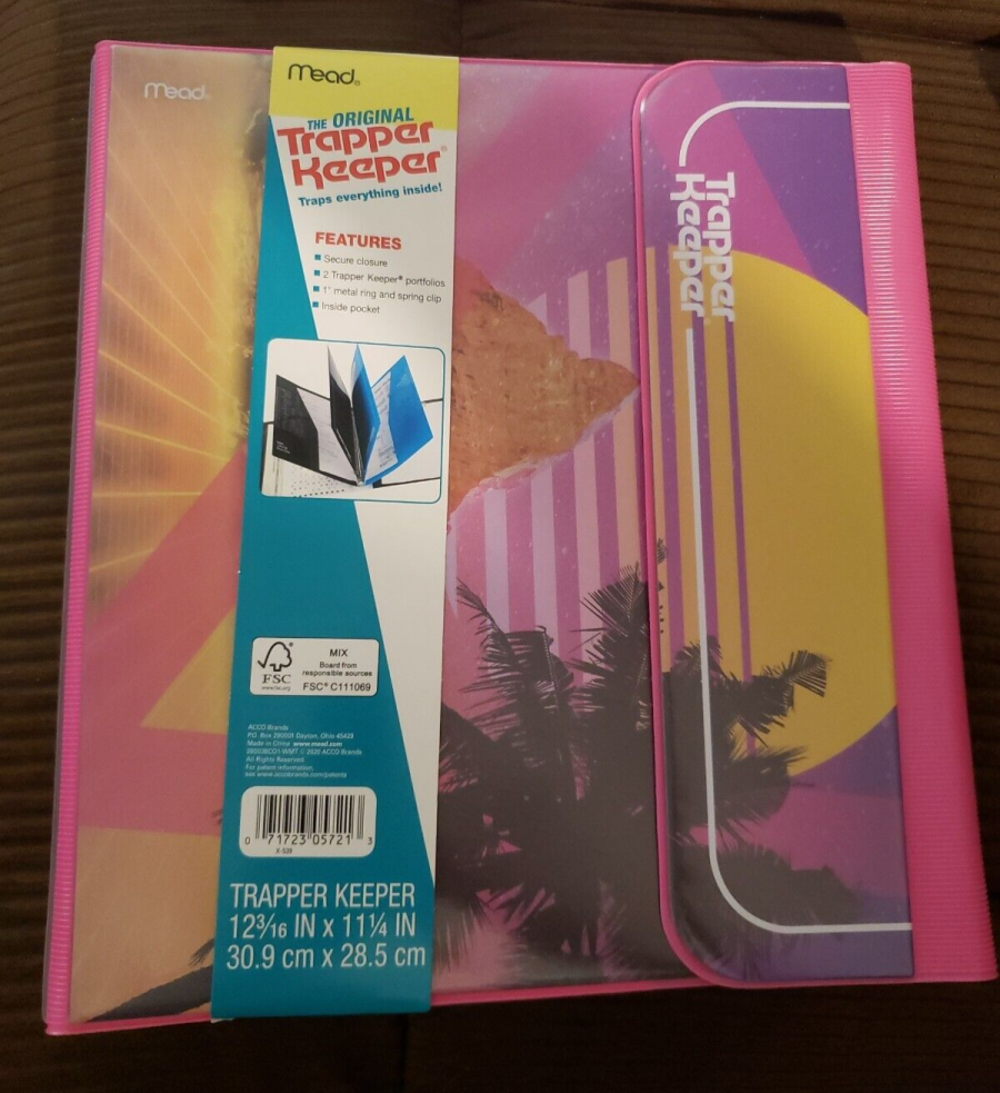 Mead Original Trapper Keeper Binder Retro Portfolio Vintage Style SUNSET