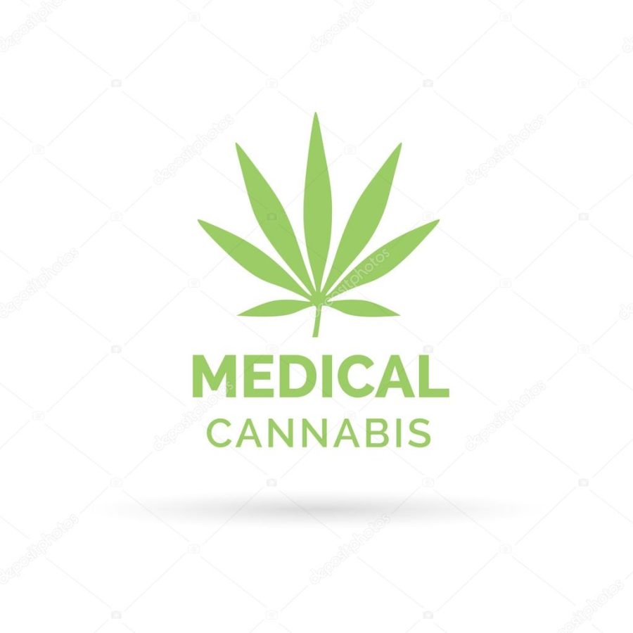 Medical Cannabis icon design with Marijuana hemp leaf symbol