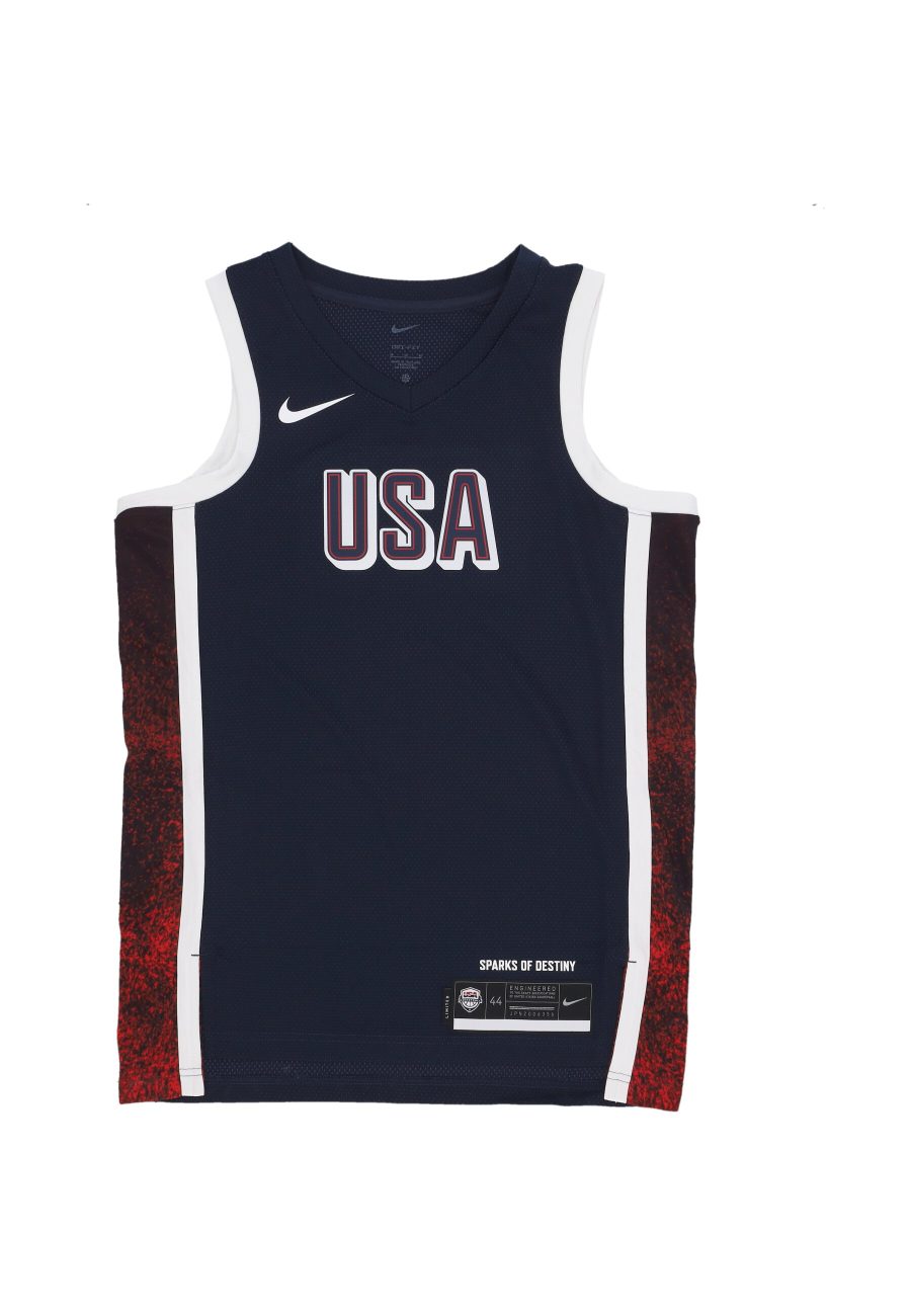 Men's Basketball Tank Top Limited Road Basketball Jersey Team USA Obsidian/white