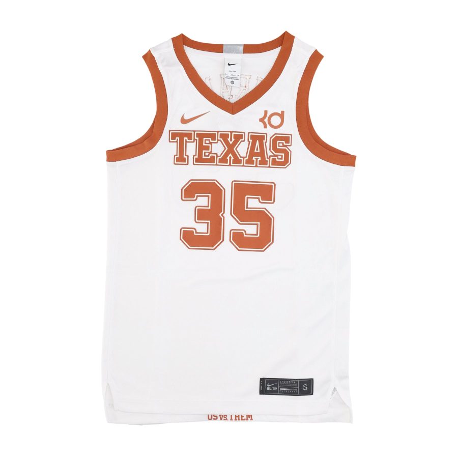 Men's Basketball Tank Top NCAA Dri Fit College Swingman No 35 Kevin Durant Texlon White/desert Orange