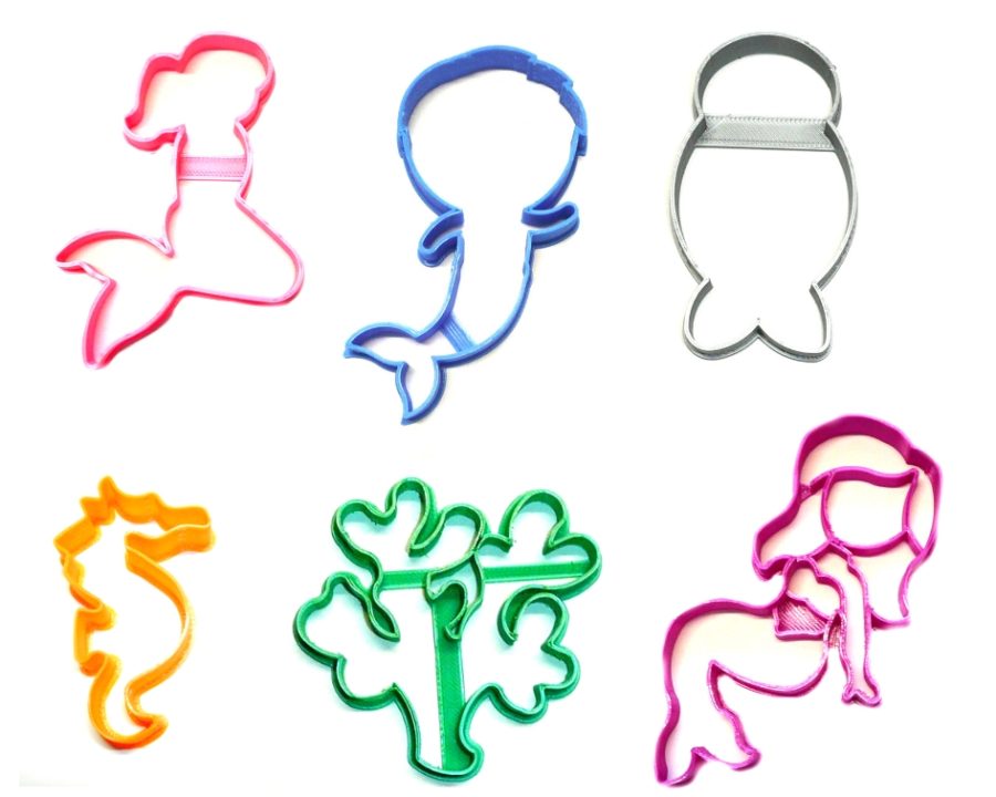 Mermaids And Merman Ocean Aquatic Creatures Set Of 6 Cookie Cutters USA PR1368