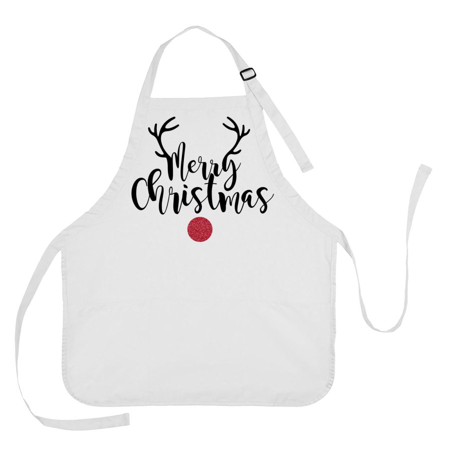 Merry Christmas Apron, Merry Christmas Cooking Apron, Reindeer Apron, Apron Gift