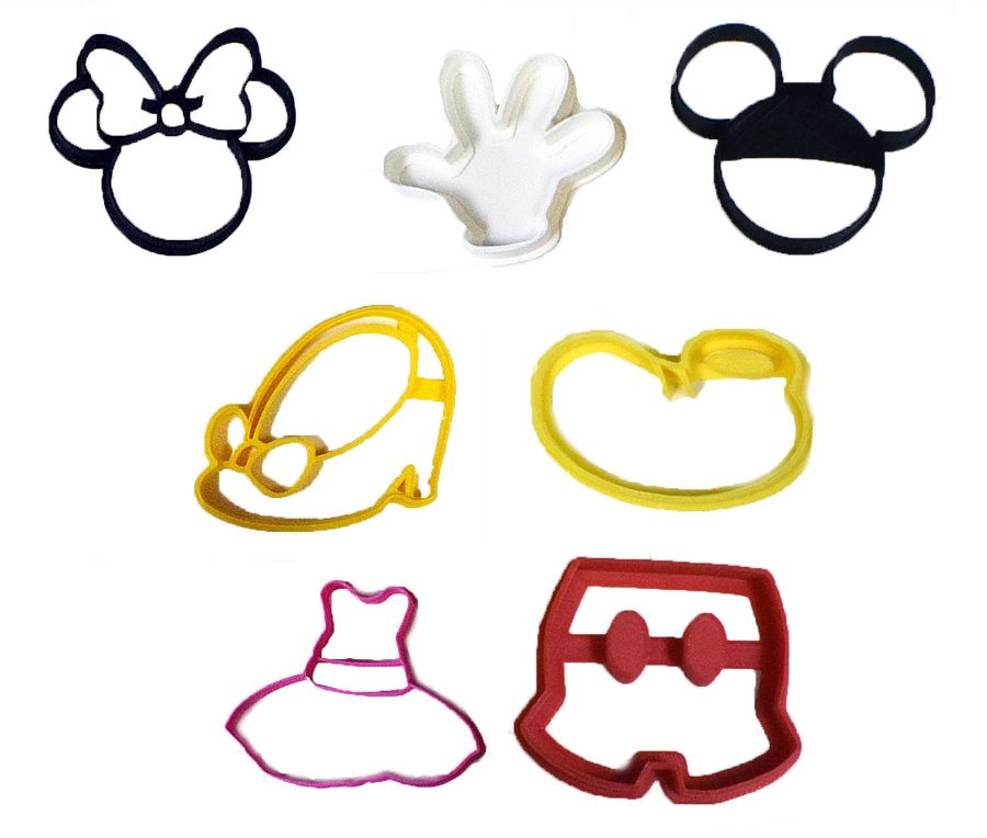 Mickey And Minnie Mouse Cartoon Characters Set of 7 Cookie Cutters USA PR577