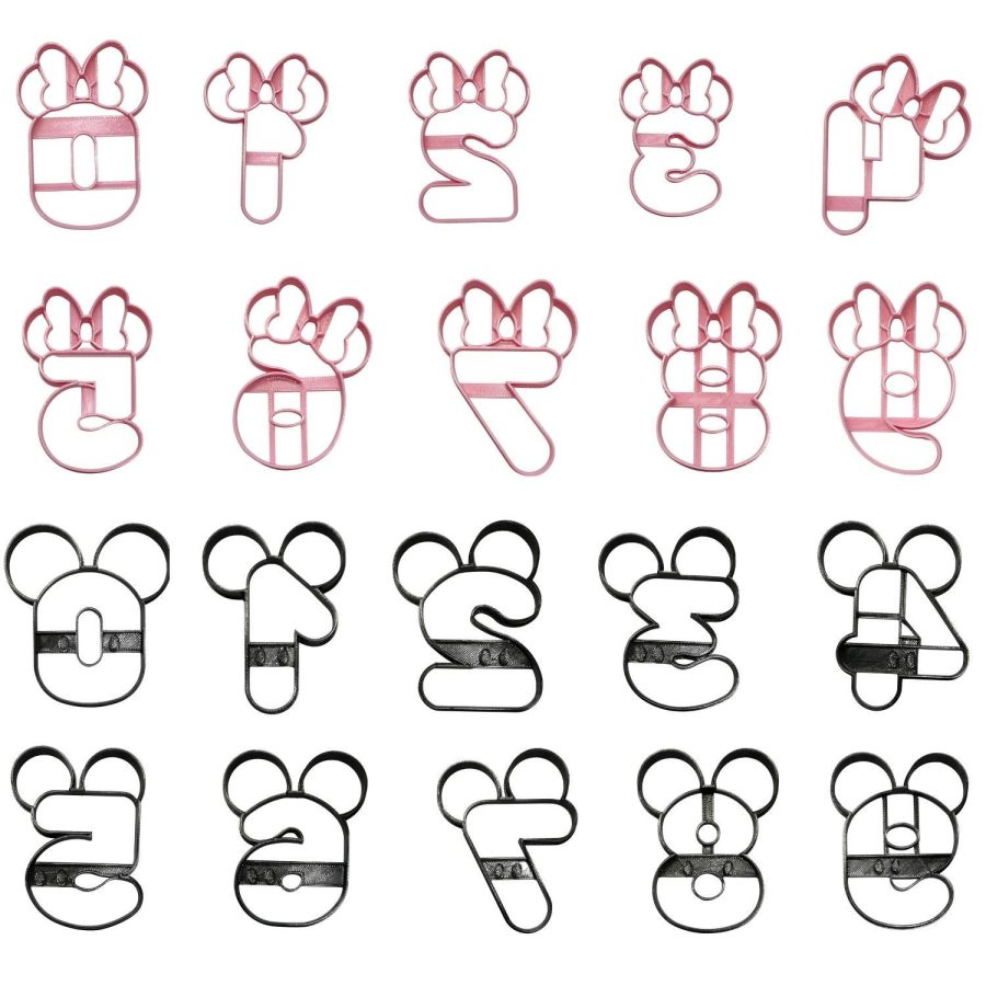 Minnie Mickey Mouse Detailed Numbers 0 To 9 Set Of 20 Cookie Cutters USA PR1641