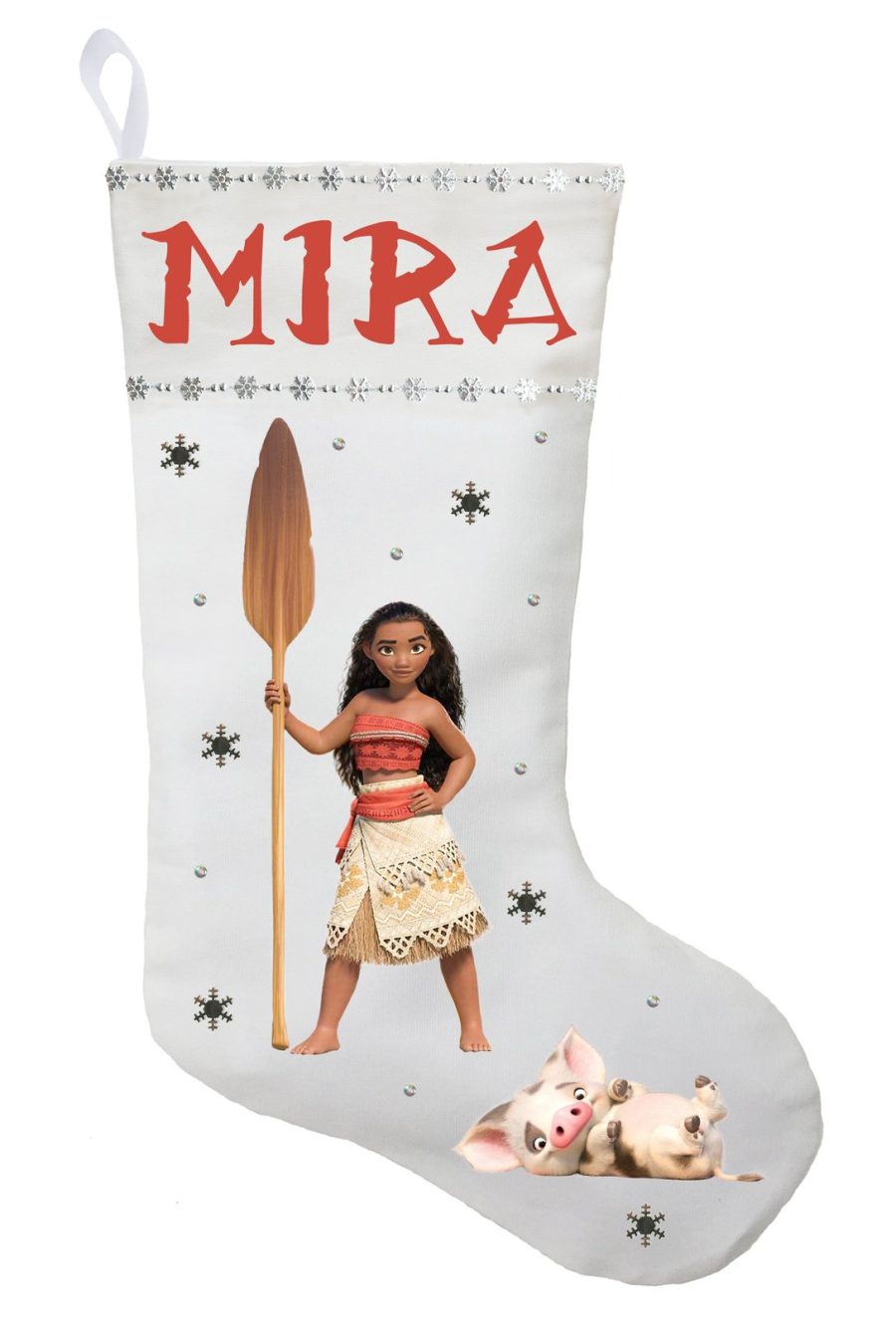 Moana Christmas Stocking - Personalized and Hand Princess Moana Stocking