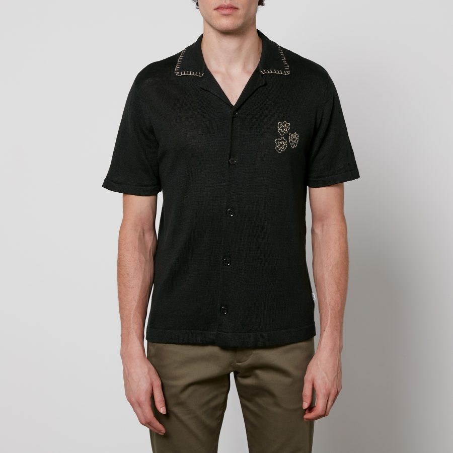 NN.07 Henry Embroidered Linen Shirt - S