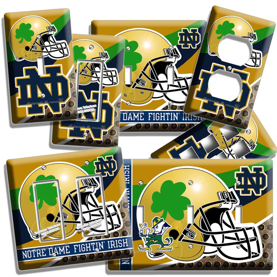 NOTRE DAME COLLEGE FOOTBALL TEAM LIGHT SWITCH OUTLET WALL PLATES DORM ROOM DECOR