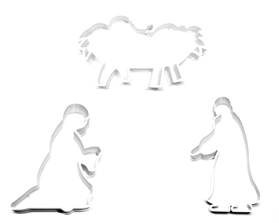 Nativity Scene Jesus Manger Christmas Story Set Of 3 Cookie Cutters USA PR1356