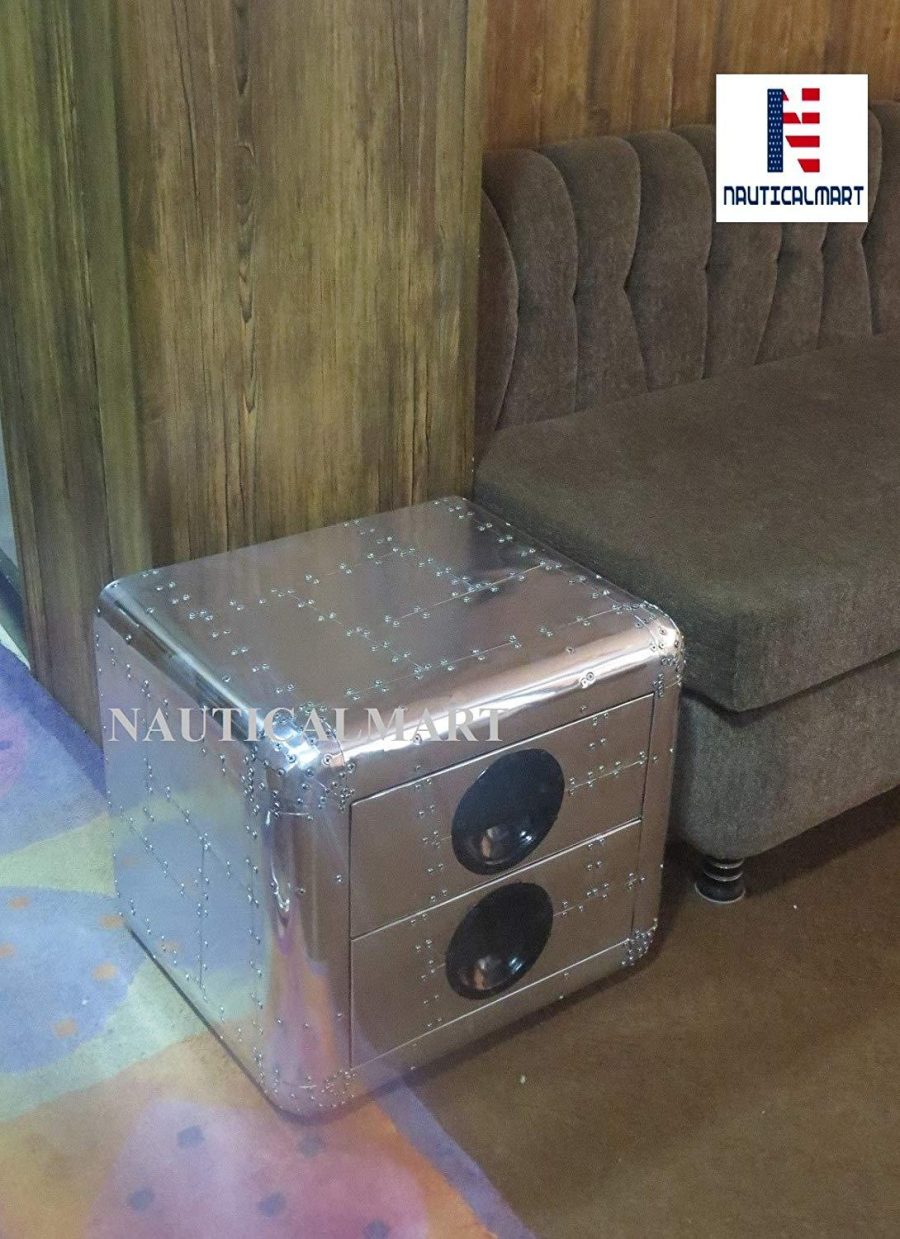 NauticalMart Aviator Metal Side - End Coffee Side Table Office Furniture