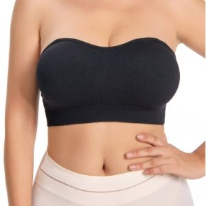 Non Slip Stretchy Bandeau Black Bra