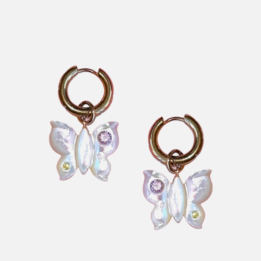 Notte Farfalla Glow Mother of Pearl Gold-Plated Earrings