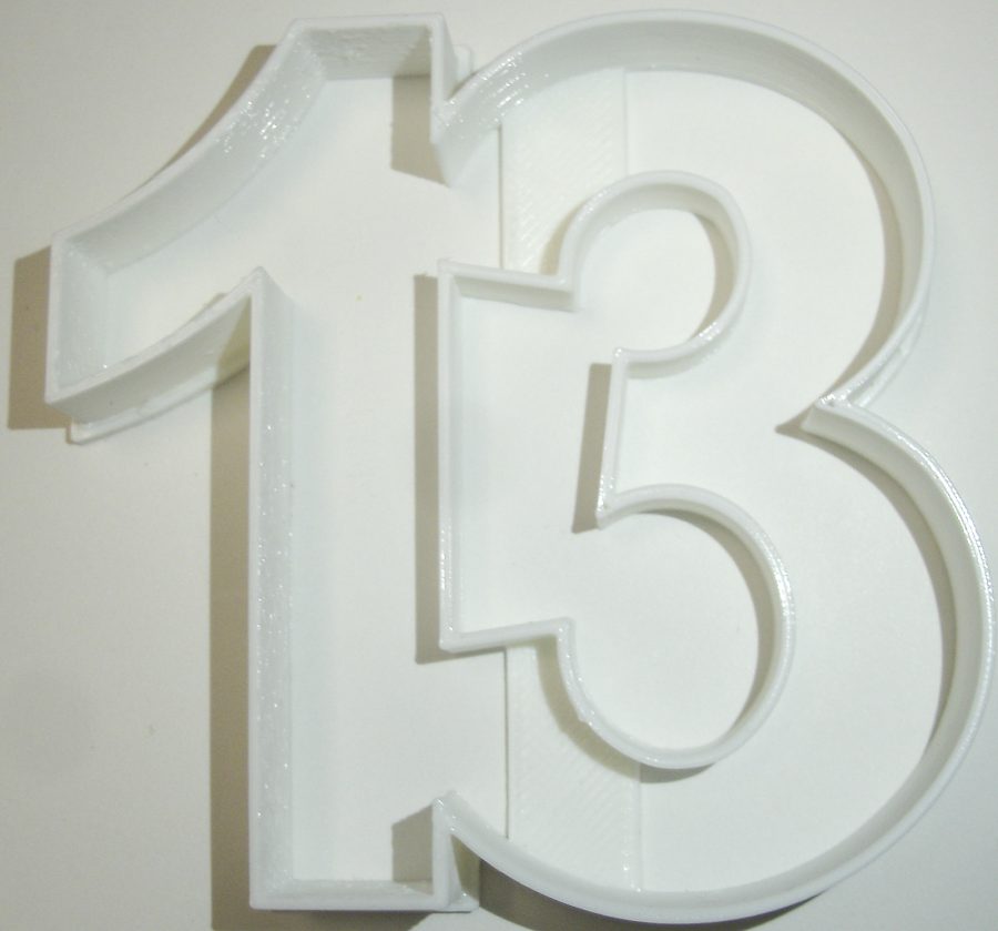 Number 13 Thirteen Birthday Anniversary Cookie Cutter 3D Printed USA PR108-13