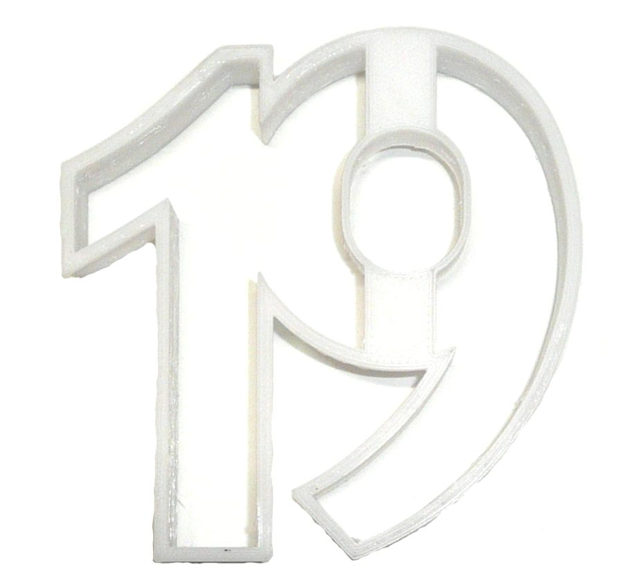 Number 19 Nineteen Birthday Anniversary Cookie Cutter 3D Printed USA PR108-19