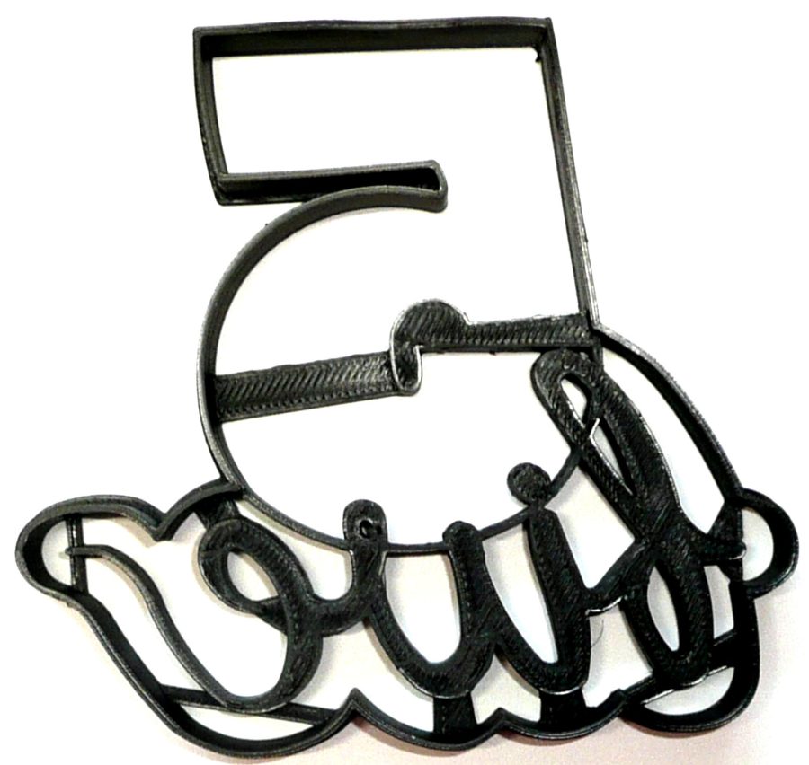 Number Five 5 With Word Birthday Anniversary Cookie Cutter USA PR2406