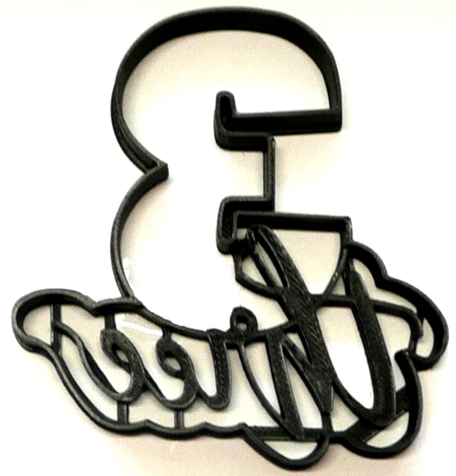 Number Three 3 With Word Birthday Anniversary Cookie Cutter USA PR2404