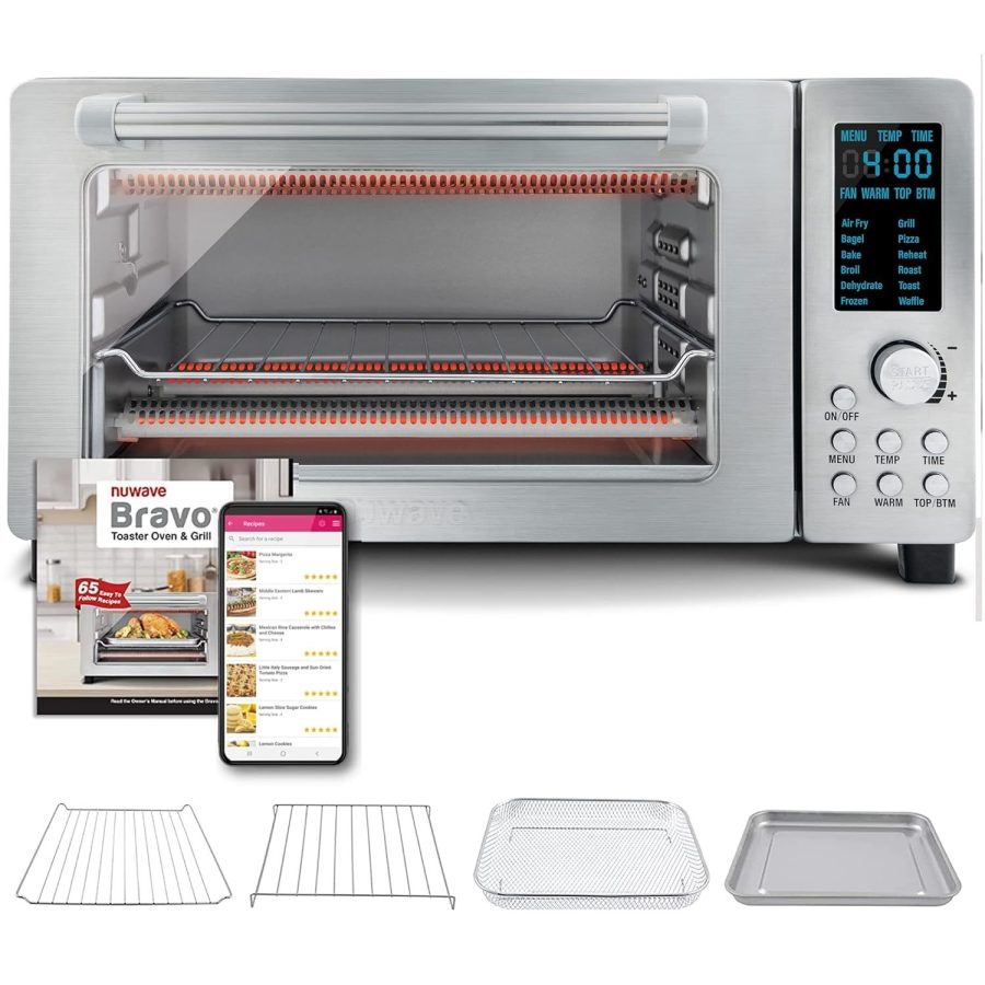 Nuwave Bravo 12-in-1 Digital Toaster Oven, Countertop Convection Oven & Air Frye