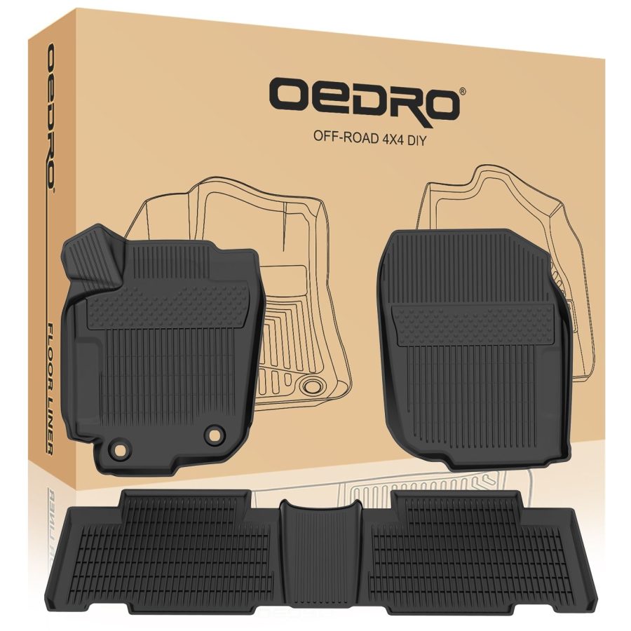 OEDRO? Floor Mats for 2013-2018 Toyota RAV4 (Standard Models ONLY), All-Weather Black Full Set Liner