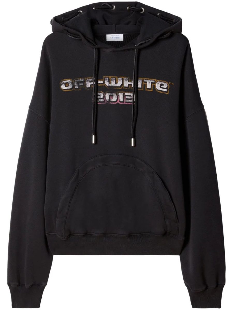 OFF-WHITE Digit Bacchus Double String Hoodie Black