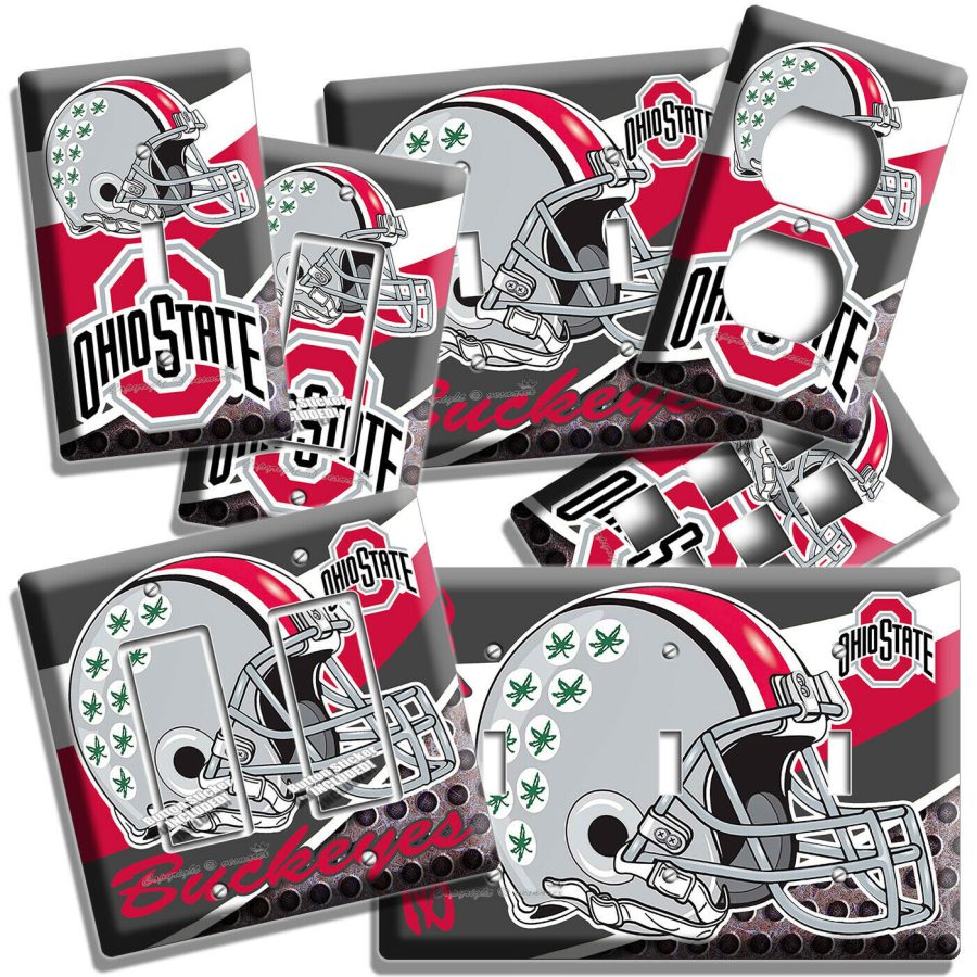 OHIO STATE BUCKEYES UNIVERSITY FOOTBALL TEAM LIGHT SWITCH OUTLET DORM ROOM DECOR