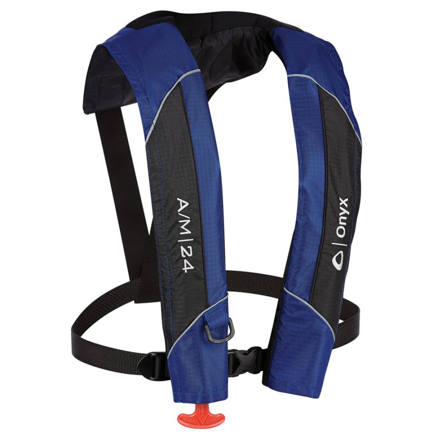 ONYX 132000-500-004-15 A/M-24 AUTOMATIC/MANUAL INFLATABLE PFD LIFE JACKET - BLUE