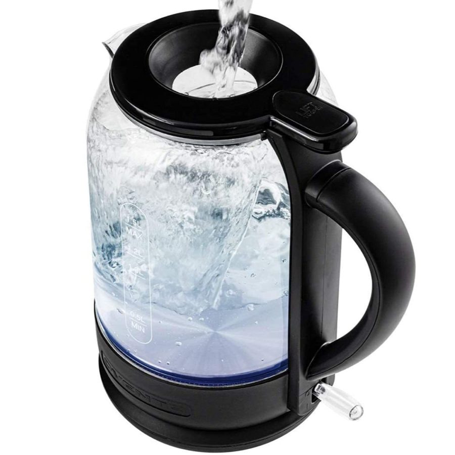 Ovente Electric Glass Kettle 1.5 Liter 1500W Power Portable Instant Hot Water Bo