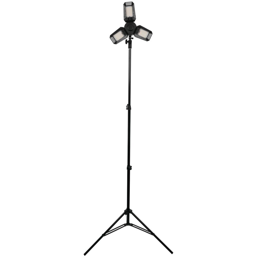 PERFORM TOOL W2286 Complete Work Light System with Telescoping Tripod - Produces 6500+ Lumens, Energy Efficient, Adjustable Height, and Dimmable